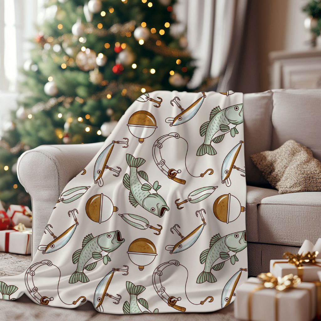 Gone Fishing Minky Blanket