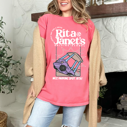 Rita and Janet’s driving school t shirt