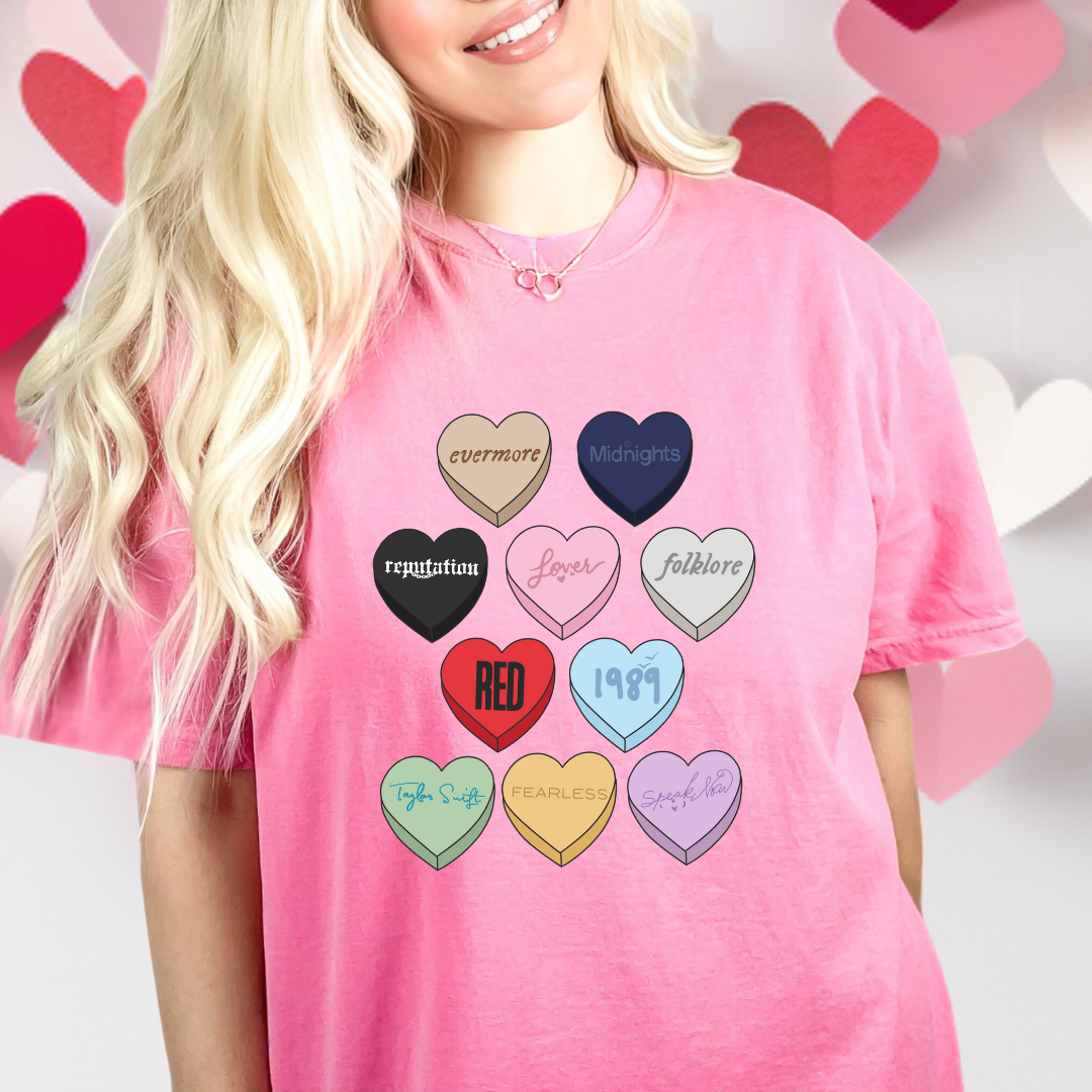 Swiftie candy hearts Ladies Tee shirt