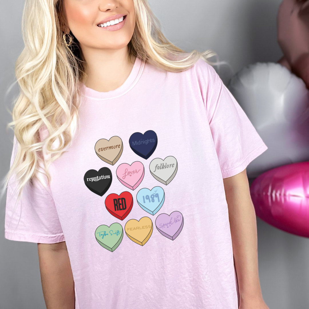Swiftie candy hearts Ladies Tee shirt