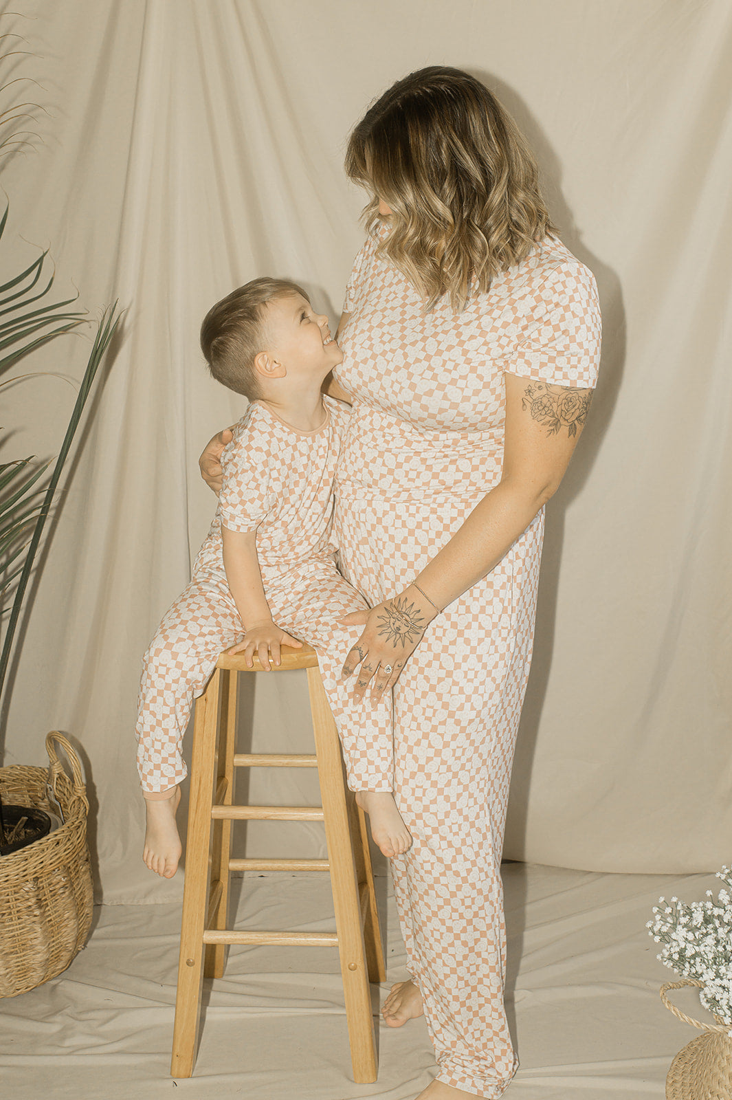 Retro smiley face Women's Bamboo Pajama set