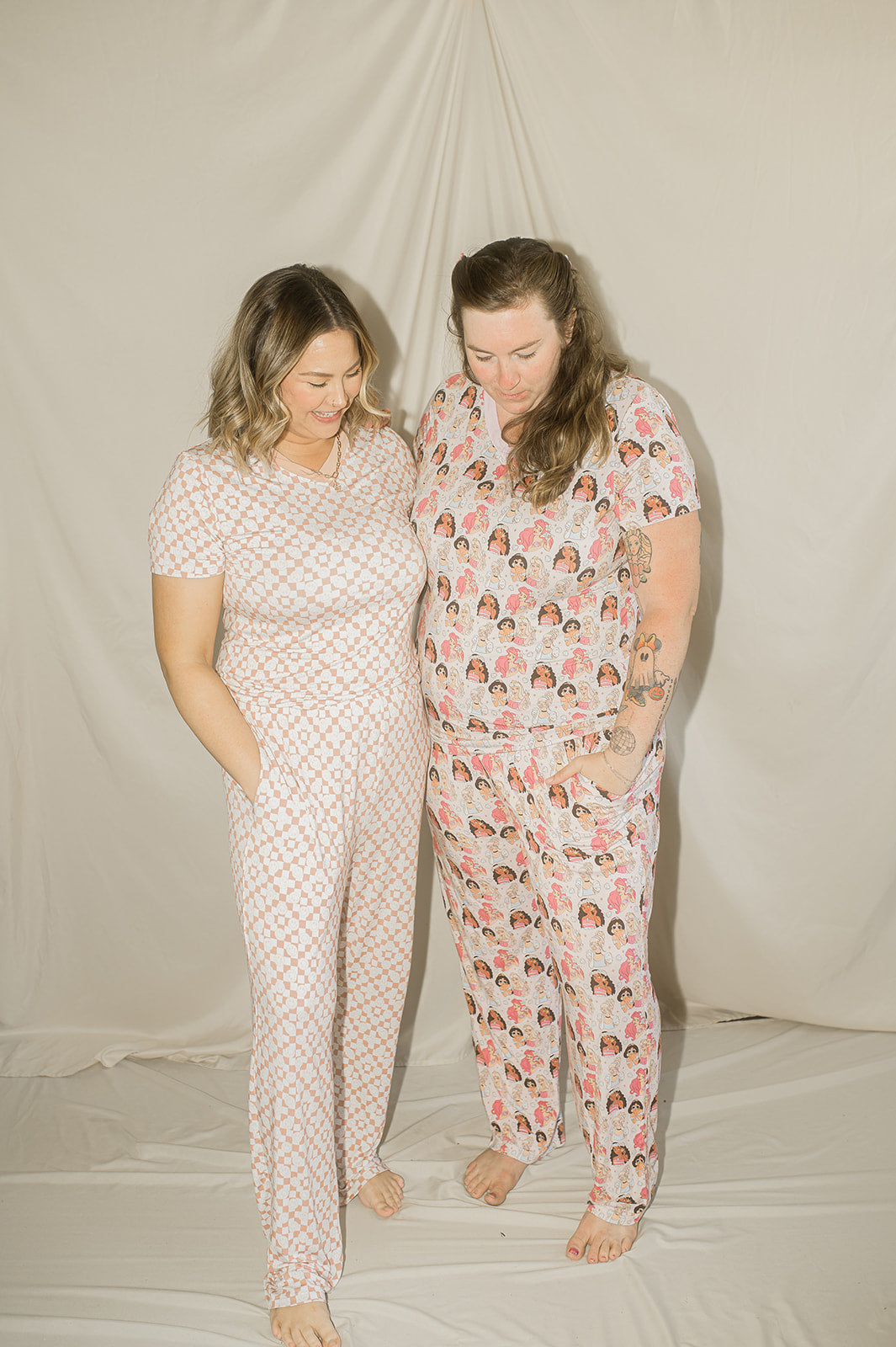 Retro smiley face Women's Bamboo Pajama set