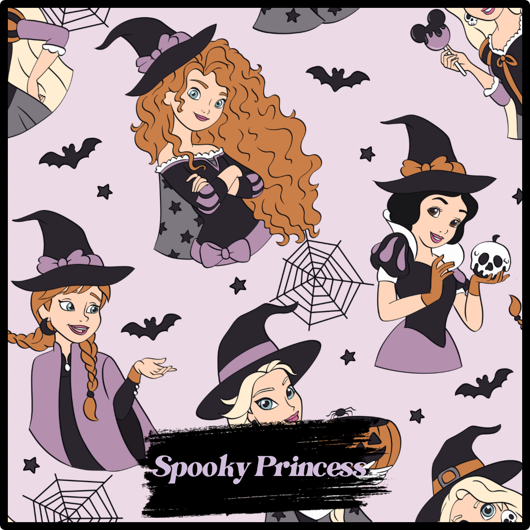 "Little Zips" Spooky Princess print Bamboo zipper pajama
