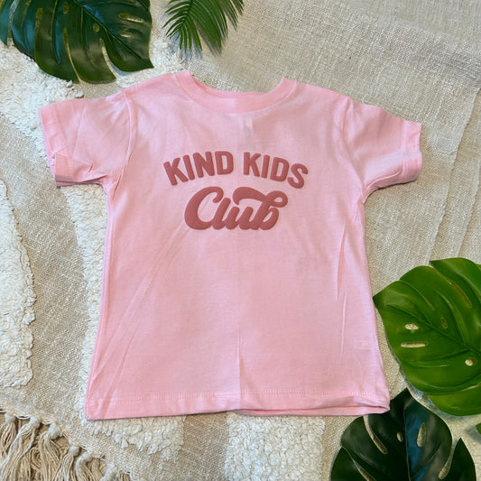 kind kids club Puff design, pink shirt day, kids tee shirt