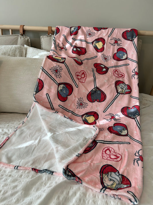 Valentine Hero minky blanket