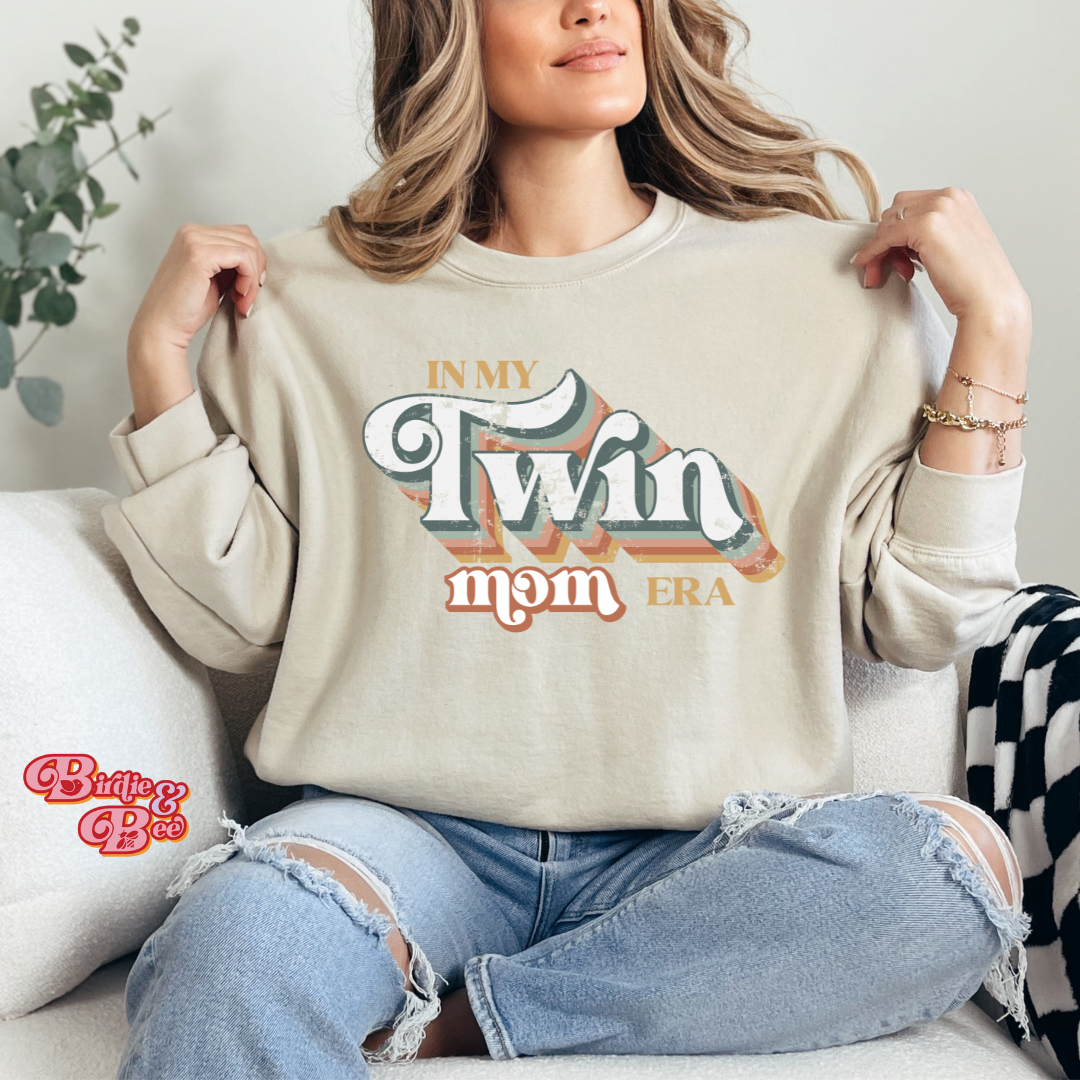 In my Twin mom Era Ladies crewneck sweater