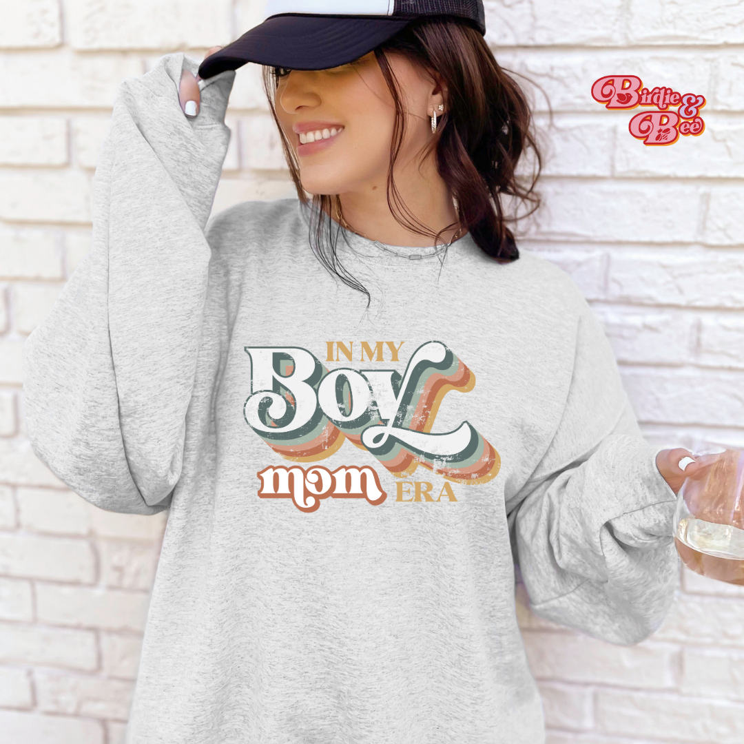 In my Boy mom era Ladies crewneck sweater