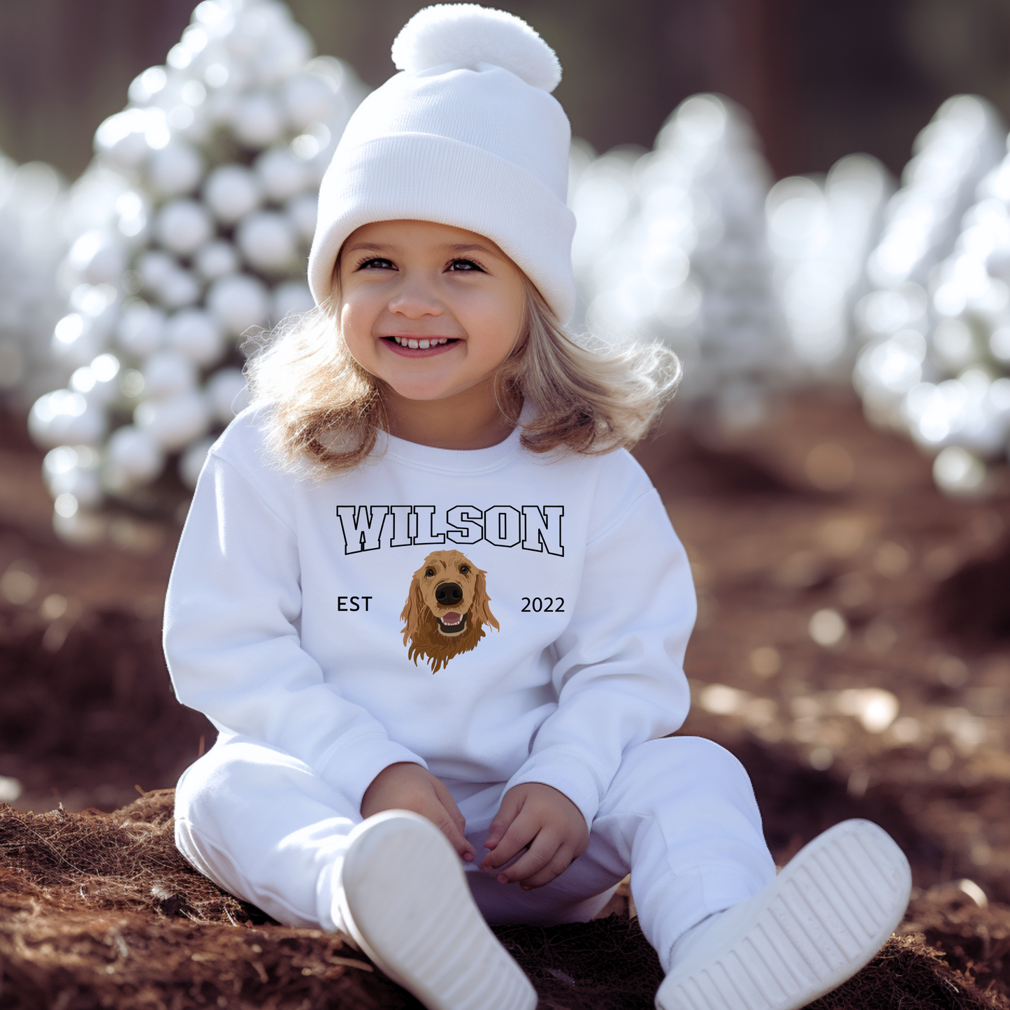 Furever Pet Collection Custom Pet Portrait graphic Kids crewneck Sweater