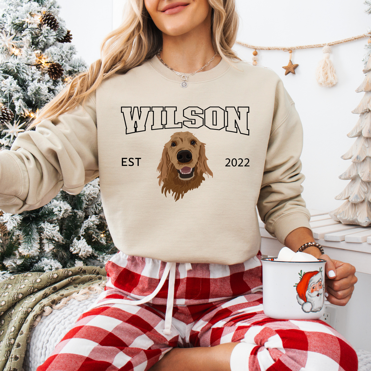 Furever Pet collection Custom Pet Portrait graphic crewneck Sweater (1 dog)