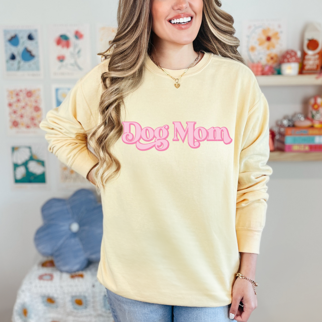 "Dog mom" Furever Pet collection Custom Pet Portrait graphic crewneck Sweater