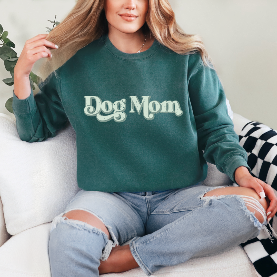"Dog mom" Furever Pet collection Custom Pet Portrait graphic crewneck Sweater