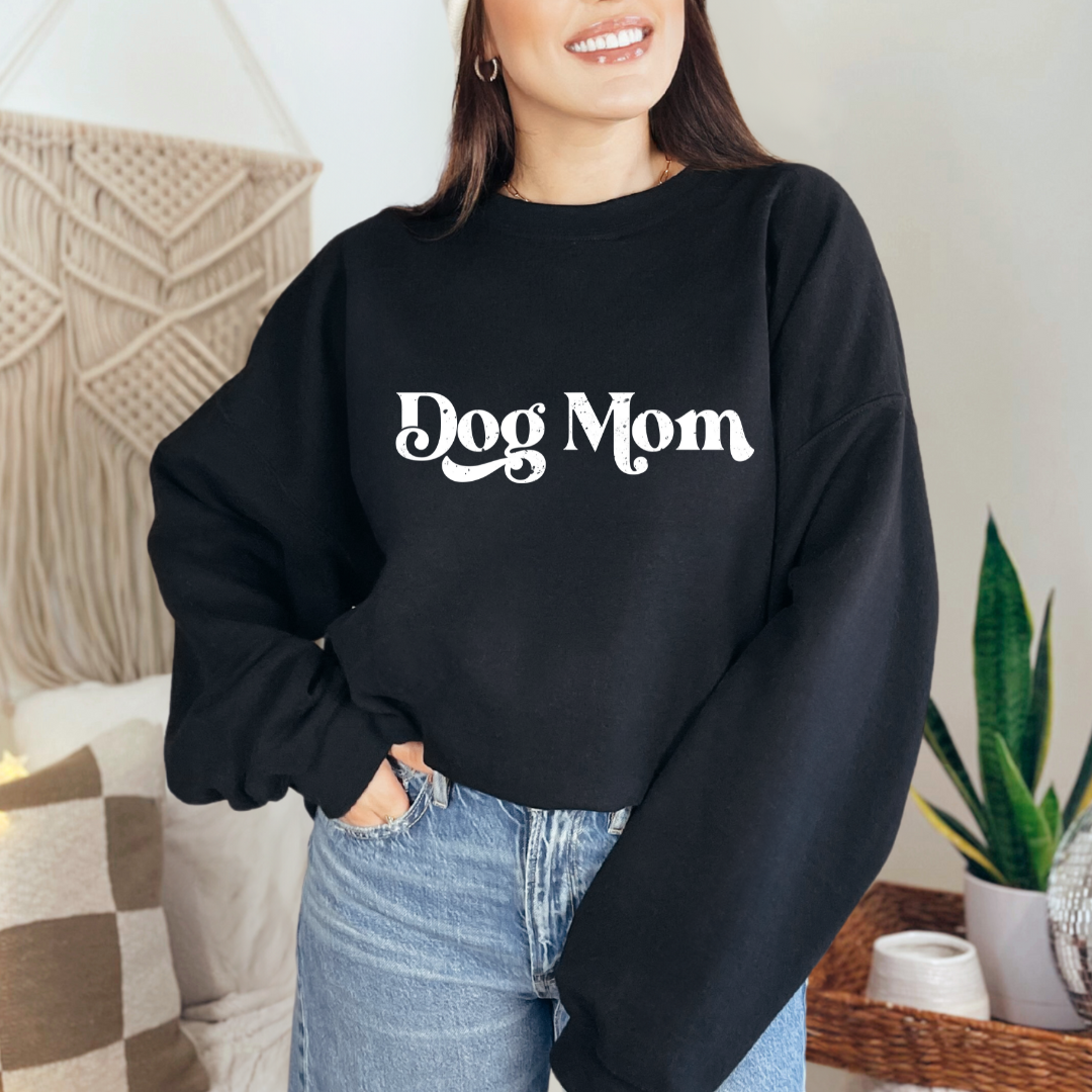 "Dog mom" Furever Pet collection Custom Pet Portrait graphic crewneck Sweater