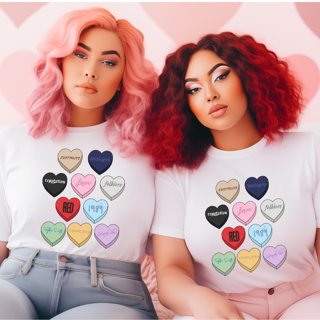 Swiftie candy hearts Ladies Tee shirt