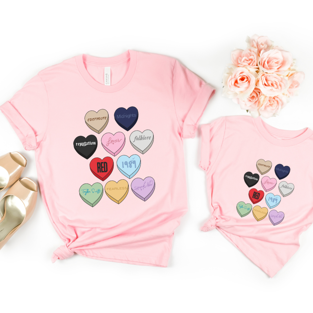 Swiftie candy hearts Ladies Tee shirt