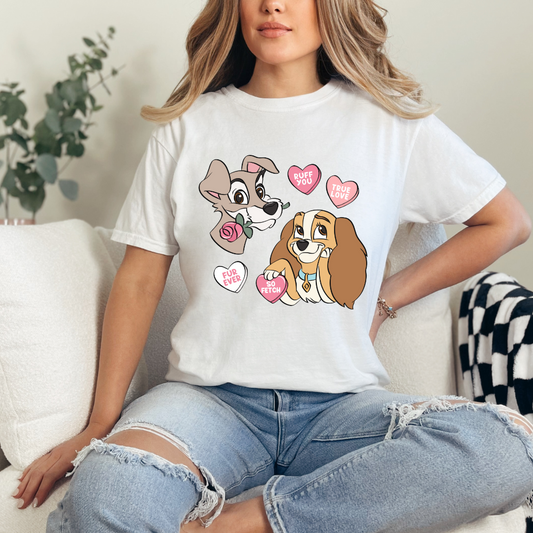 Cute dogs ladies tee shirt