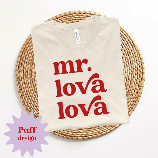 Mr.Lova red puff design kids tee shirt
