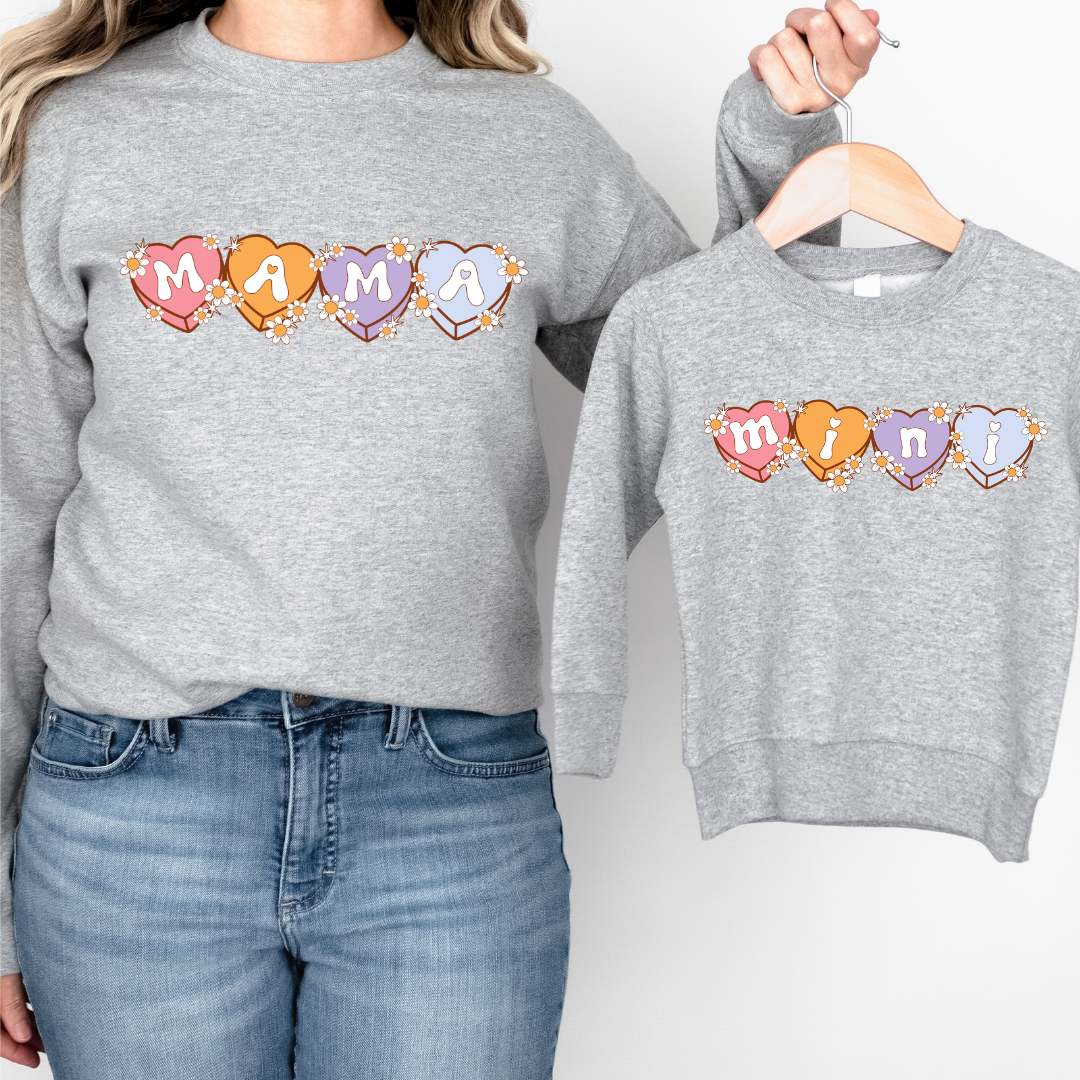 Mini Candy heart kids crewneck sweater