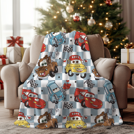 Cars love Minky Blanket (Preorder 2 week turnaround)