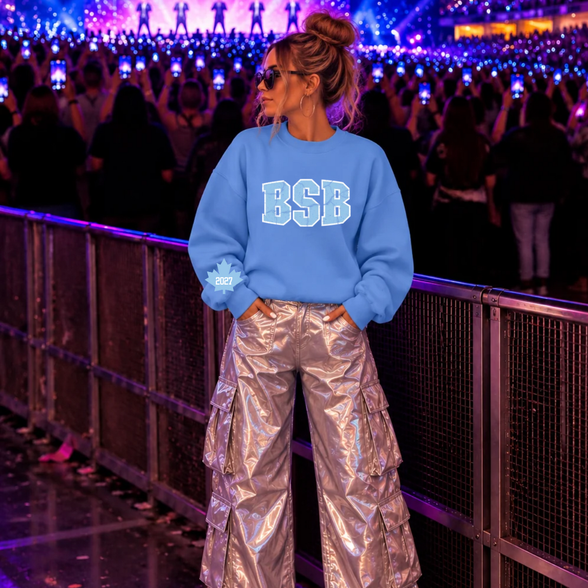 Backstreet Boys 2027 Maple Leaf Crewneck sweater **Front and Back graphic**
