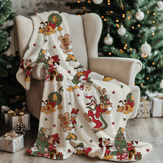 Classic Christmas mouse and friends Minky Blanket (Preorder 2 week turnaround)