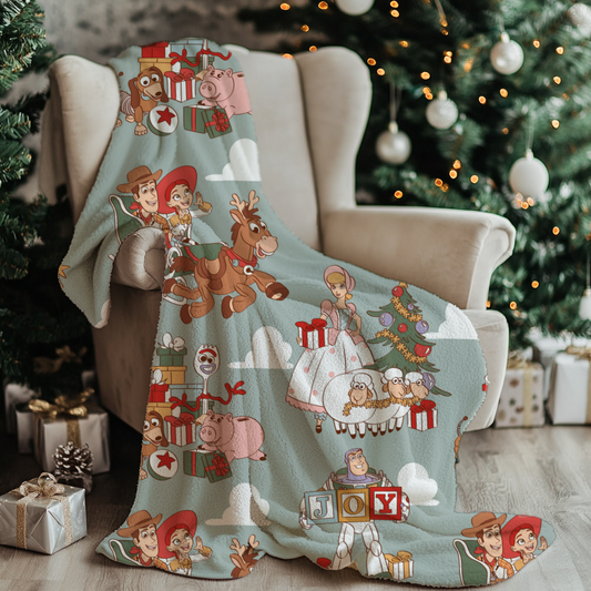 Holiday toy friends Minky Blanket (Preorder 2 week turnaround)