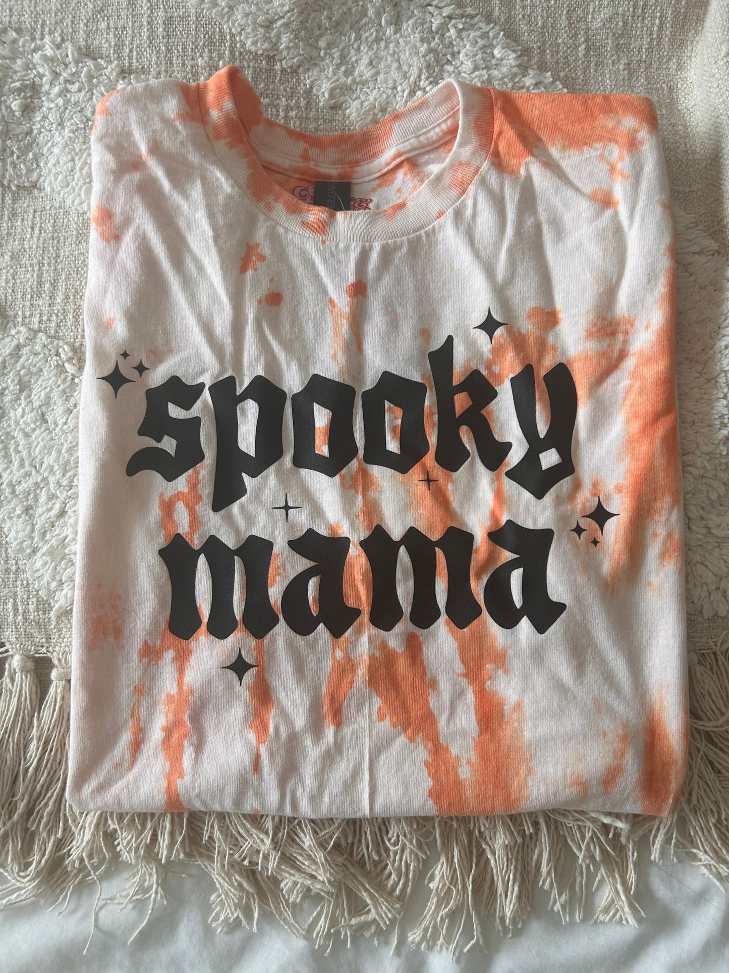 Mommy and me matching Spooky mama and mini retro Tie die T-shirts