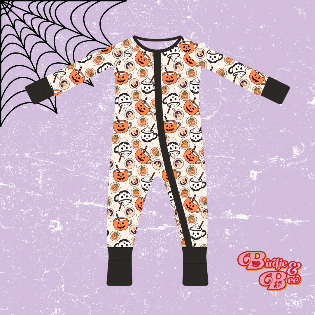 Halloween Treats Print Little Zips Bamboo Pajama