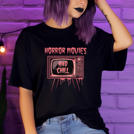 Horror movies and Chill ladies Halloween Tee shirt