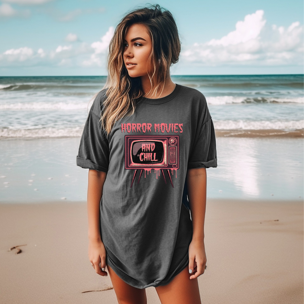Horror movies and Chill ladies Halloween Tee shirt