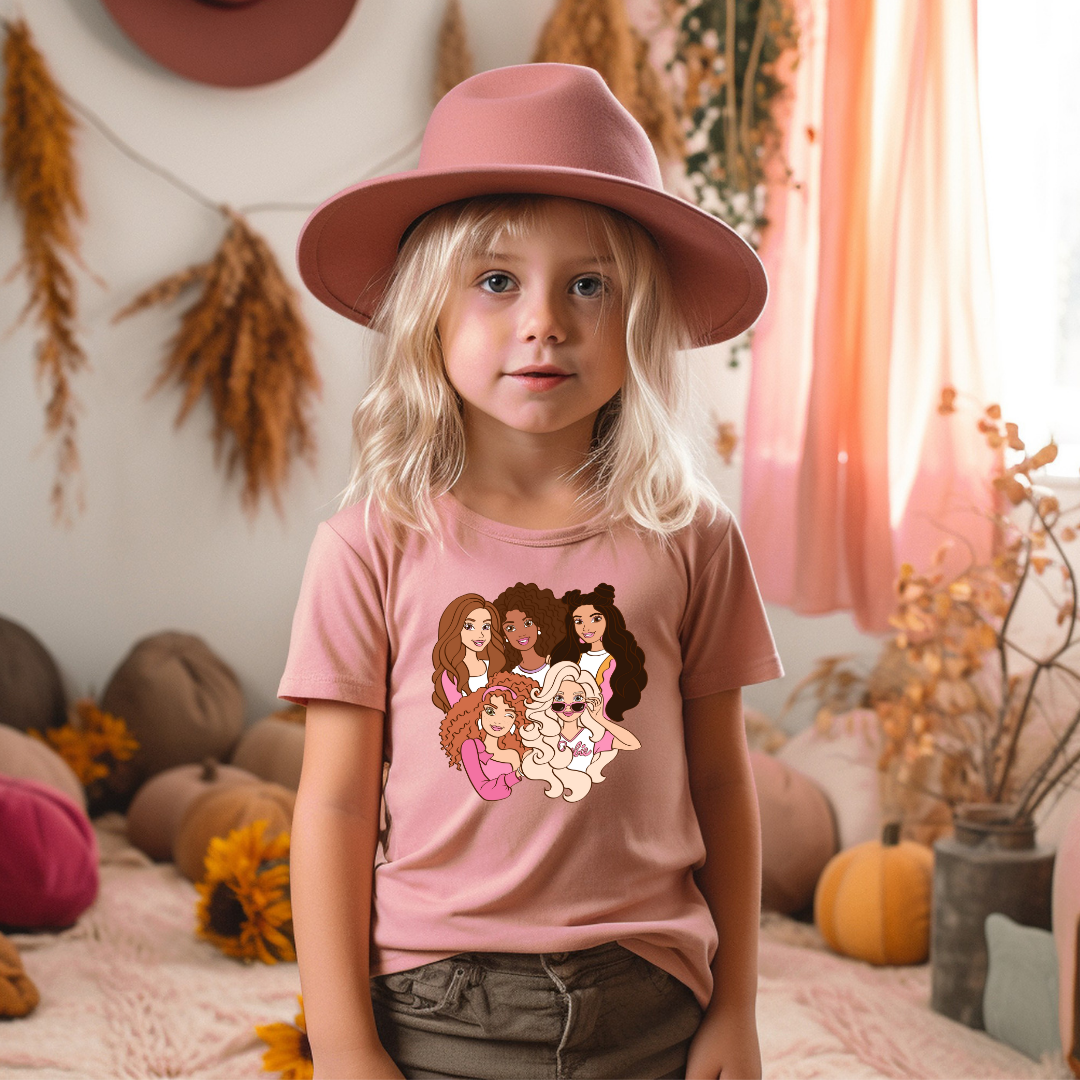 dolls friends graphic Kids T-shirt