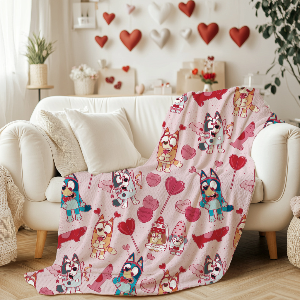EXAMPLE Valentines Minky Blanket