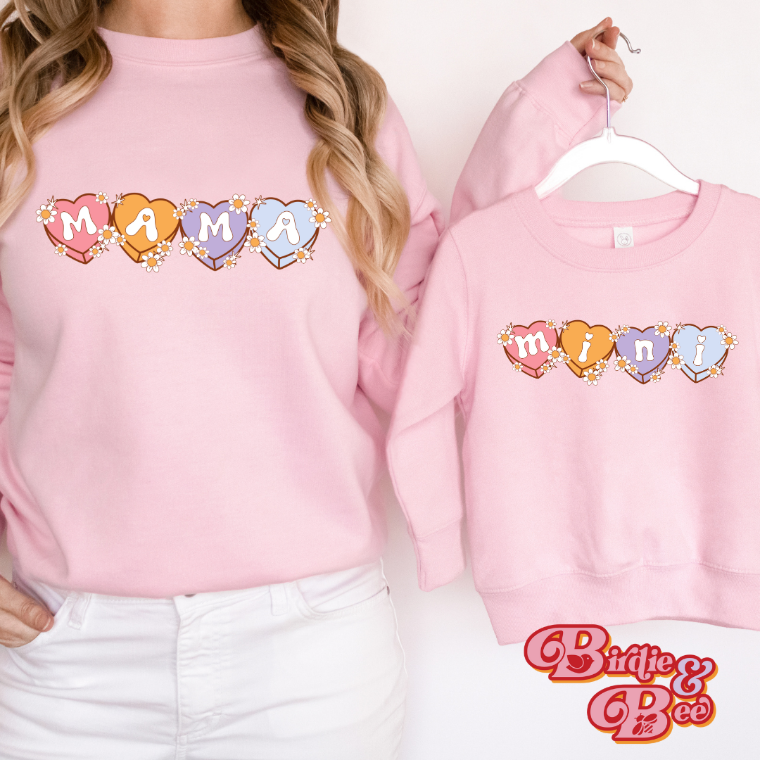 Mini Candy heart kids crewneck sweater