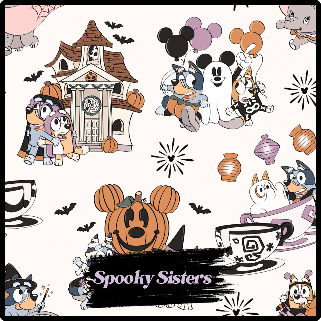 Spooky Sisters Print Little Zips Bamboo Pajama