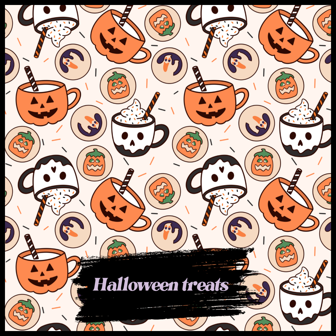 "little Zips" Halloween Treats print Bamboo zipper pajama