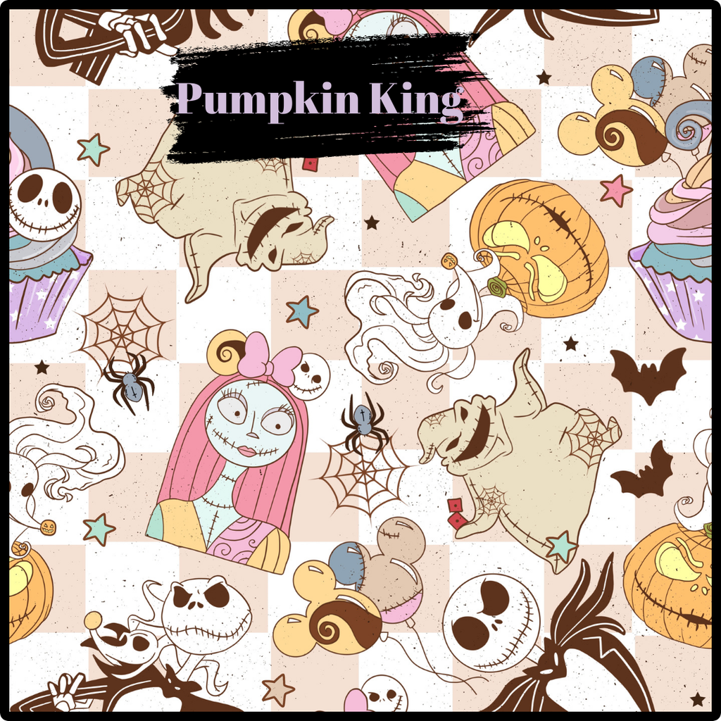 Pumpkin King Short Sleeve Top with Jogger Bottom Women's Pajama Set