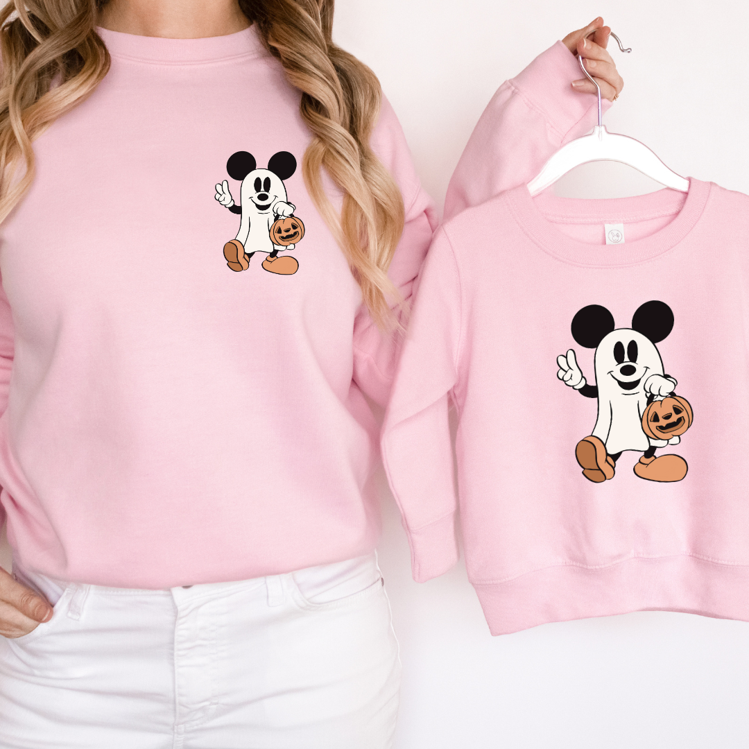 Mommy and me Halloween Mouse crewneck sweater