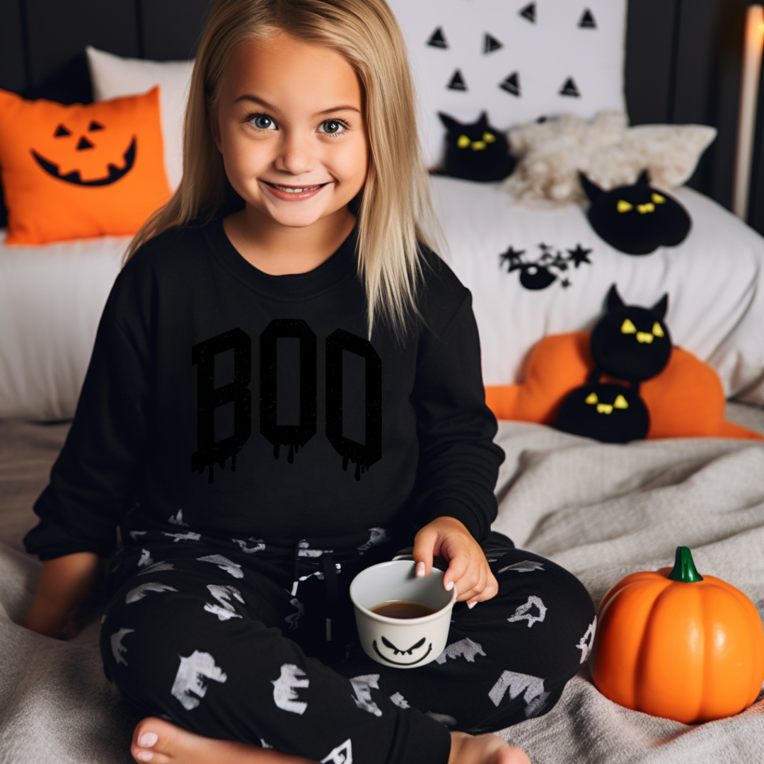 BOO Puff Vinyl crewneck sweater Matching mommy and me