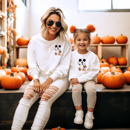 Mommy and me Halloween Mouse crewneck sweater