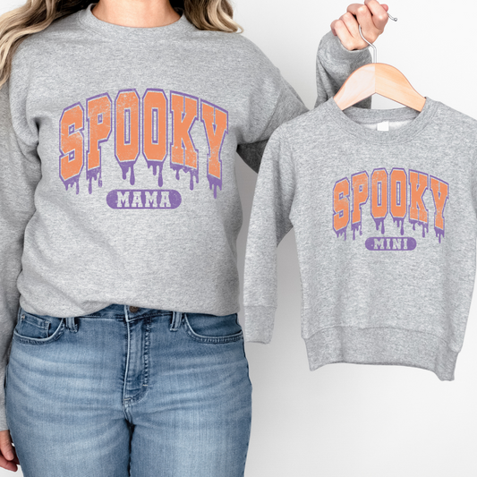 Mommy and me Spooky MAMA and MINI crewneck sweaters