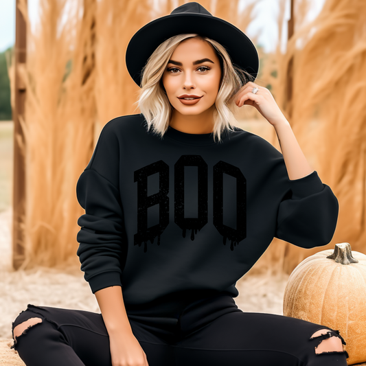 BOO Puff Vinyl crewneck sweater Matching mommy and me