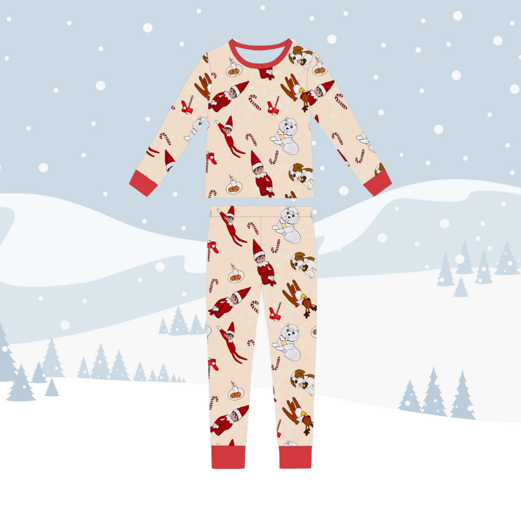 Holiday Collection Kids Two-Piece Bamboo Long Sleeve Pajama Set
