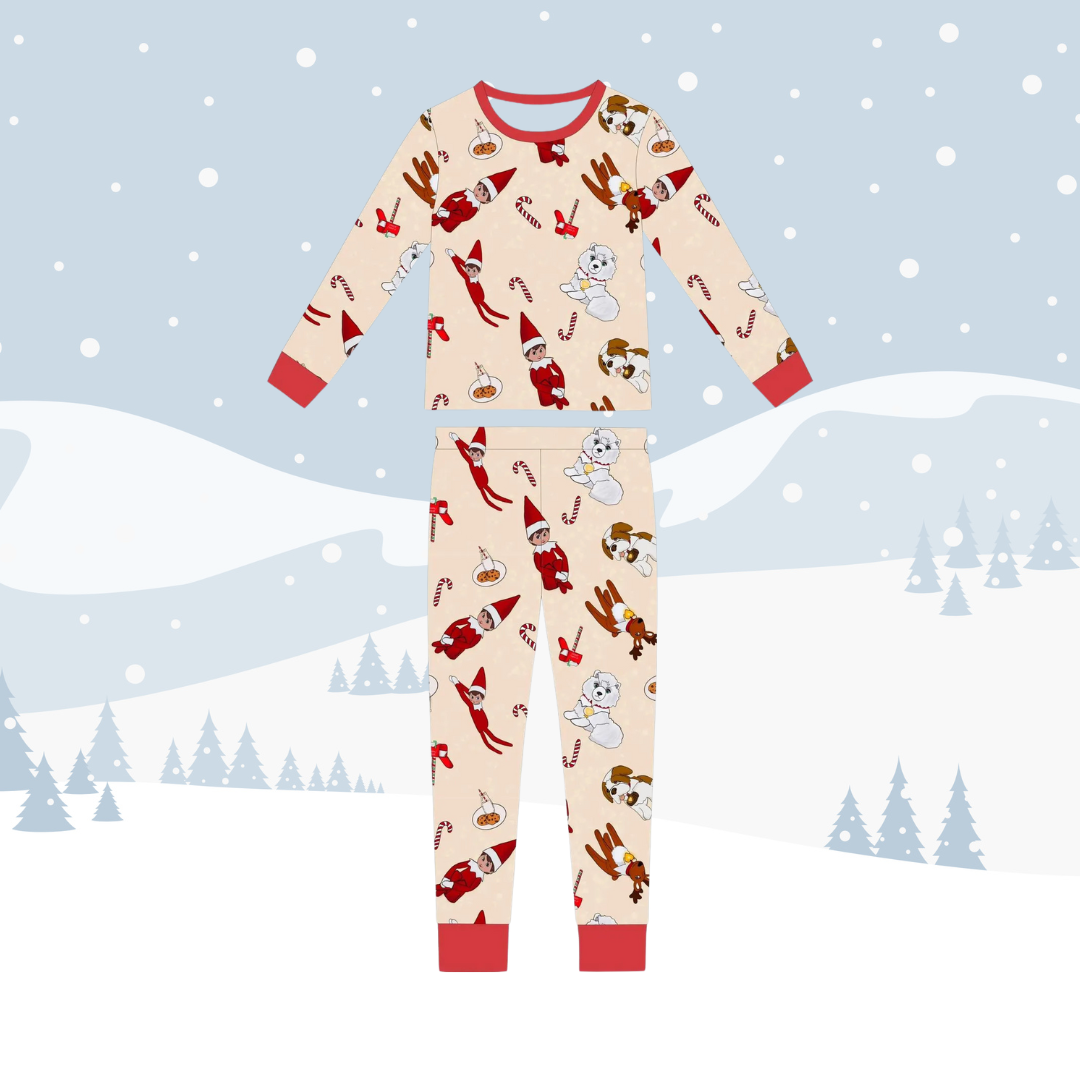 Holiday Collection Kids Two-Piece Bamboo Long Sleeve Pajama Set