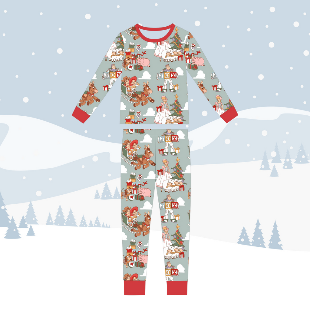 Holiday Collection Kids Two-Piece Bamboo Long Sleeve Pajama Set