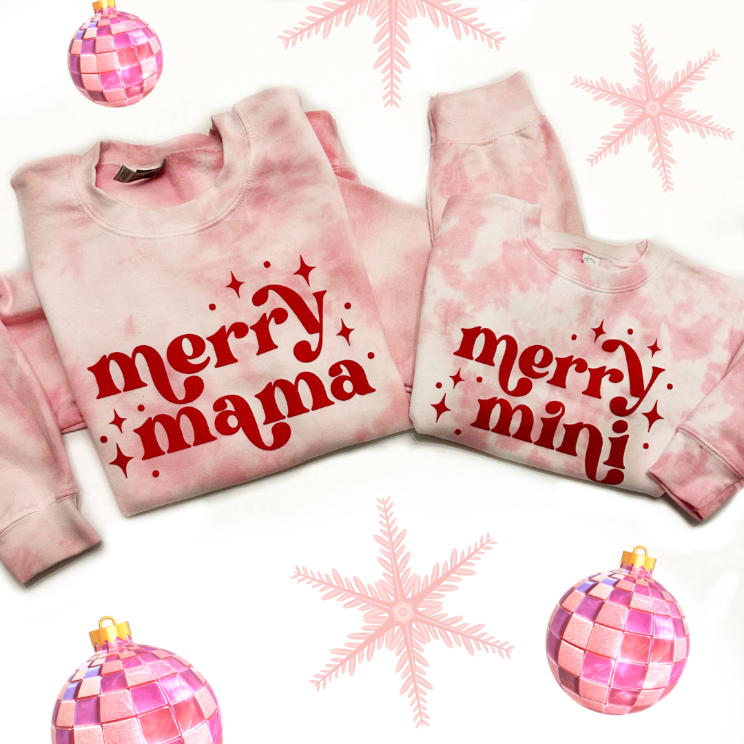 Merry Mama Ladies Christmas Crewneck Sweatshirt
