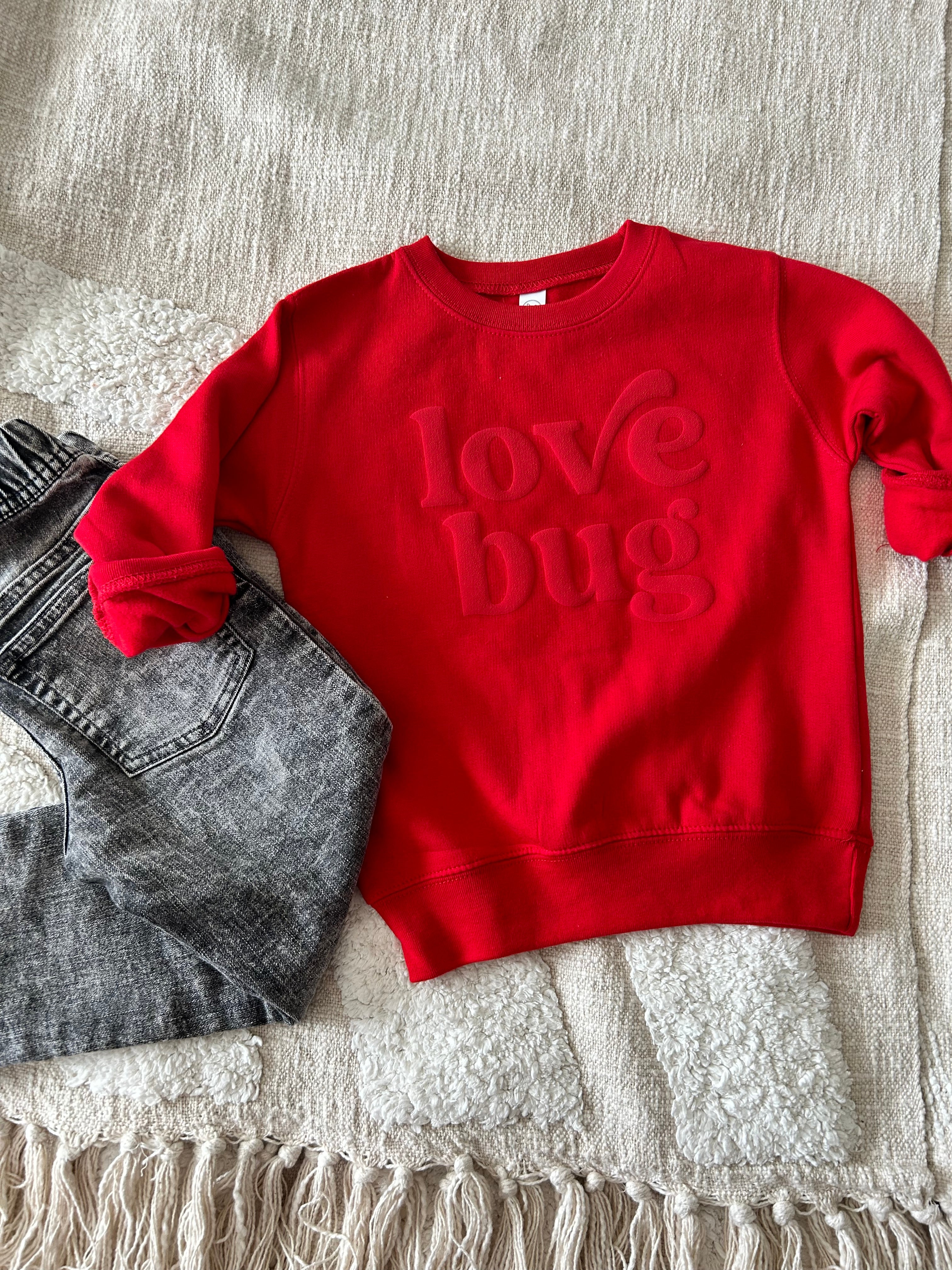 Love Bug Graphic Kids Crewneck Sweater