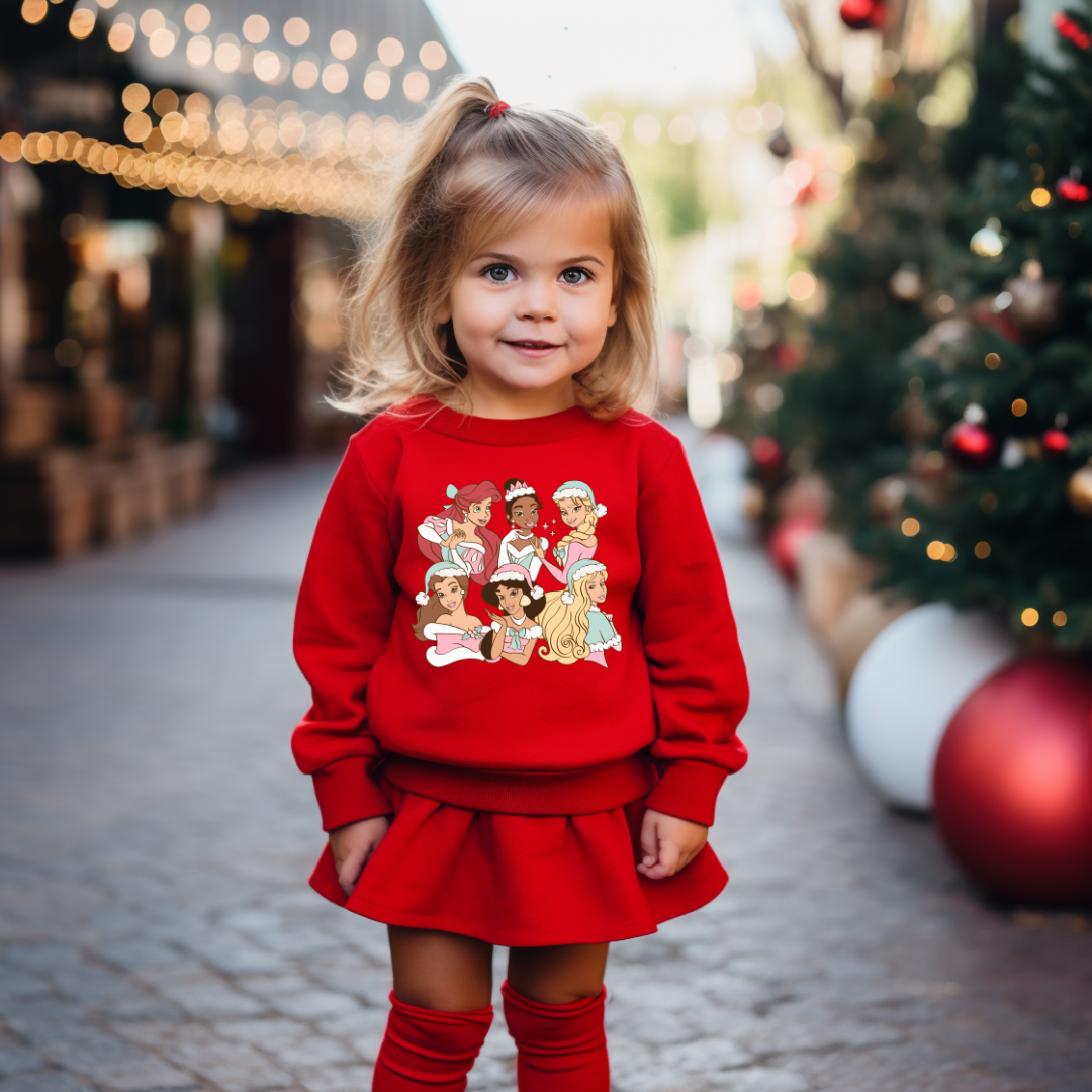 Winter Princess Graphic Kids Crewneck Sweater
