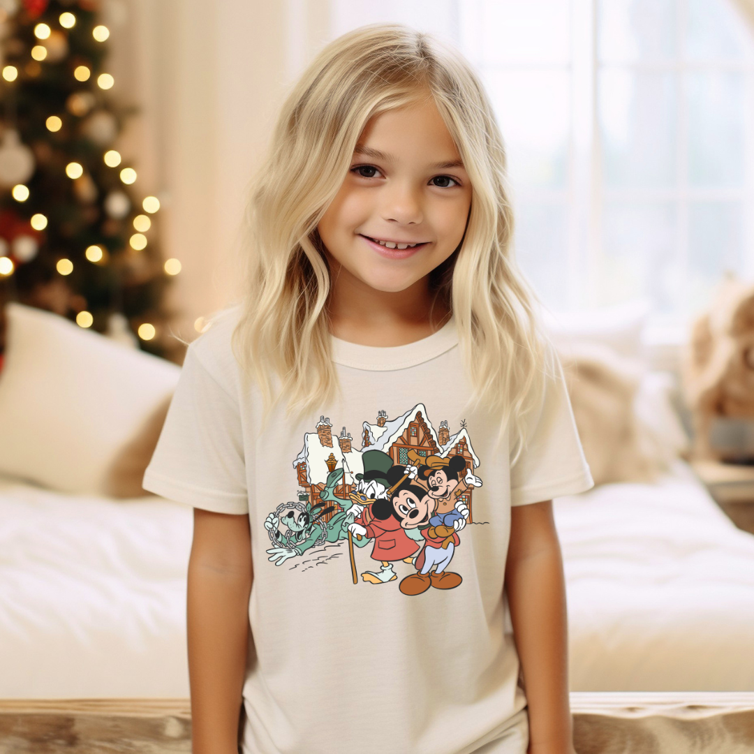 Classic Mouse Christmas Graphic Kids T-Shirt