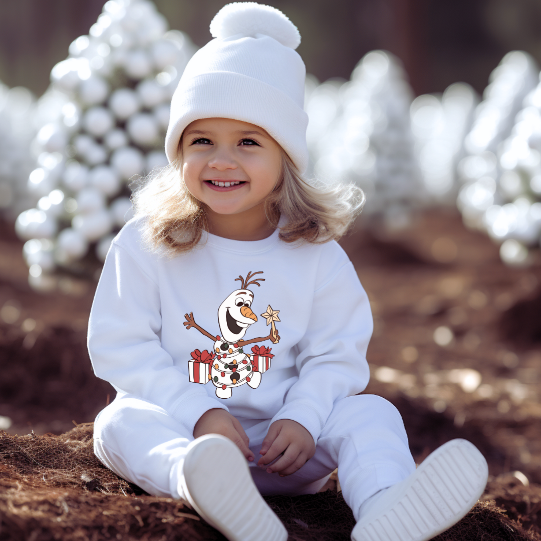 Magic Snowman Graphic Kids Crewneck Sweater