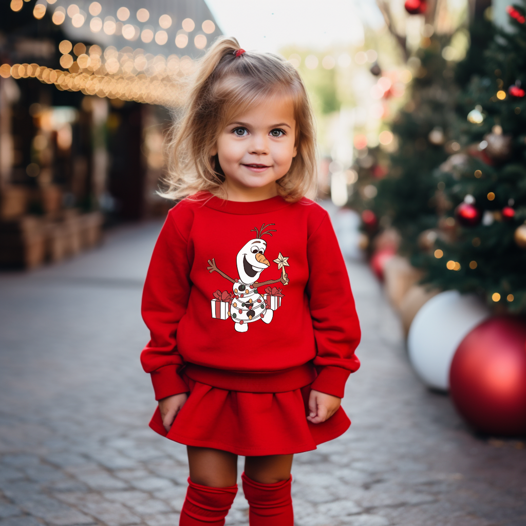 Magic Snowman Graphic Kids Crewneck Sweater