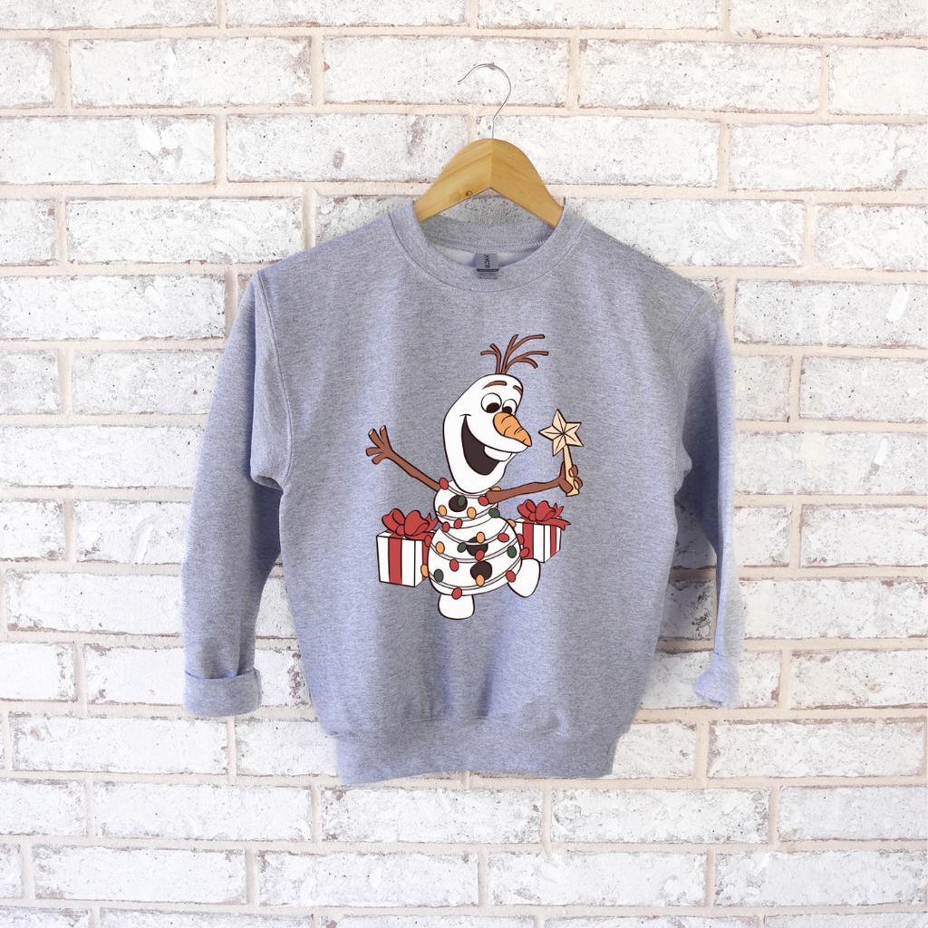 Magic Snowman Graphic Kids Crewneck Sweater